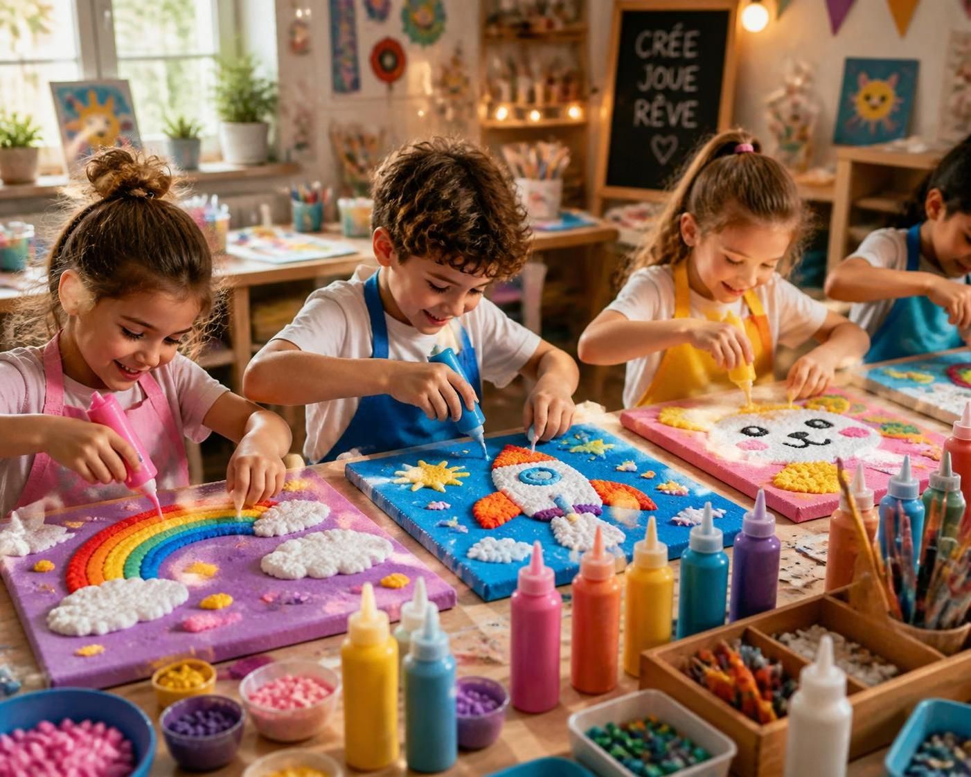 découvrez comment utiliser la peinture gonflante pour créer des effets 3d amusants et colorés, parfaits pour les activités artistiques des enfants.