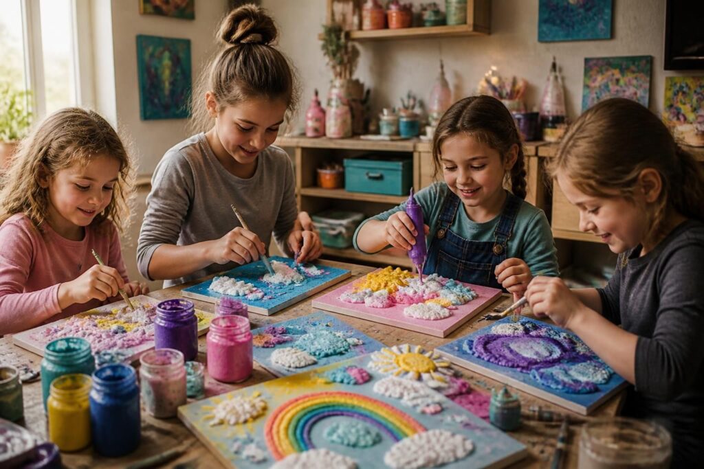 découvrez comment utiliser la peinture gonflante pour créer des effets 3d amusants et originaux lors des activités créatives avec les enfants.