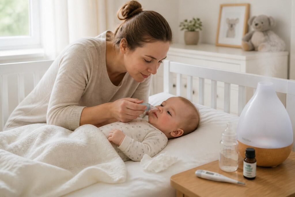 découvrez comment soulager efficacement les premiers symptômes de la rhinopharyngite chez le bébé grâce à des conseils pratiques et des remèdes adaptés pour apaiser votre enfant rapidement.