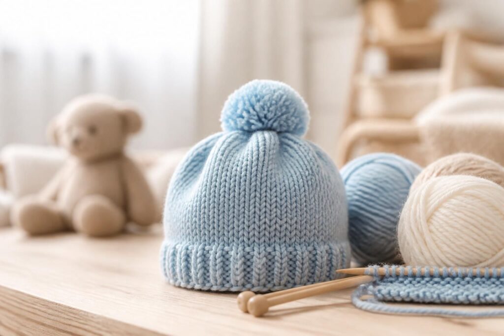 découvrez un modèle gratuit de bonnet pour bébé et tricotez facilement votre premier accessoire doux et confortable pour votre tout-petit.
