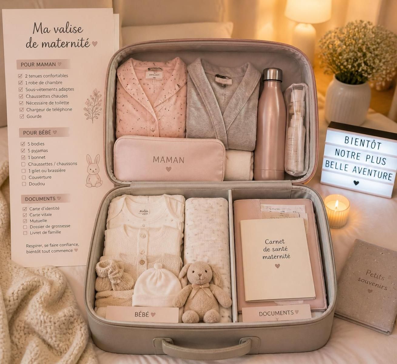 découvrez la liste essentielle pour préparer votre valise de maternité et ne rien oublier le jour j. soyez prête sereinement pour l'arrivée de bébé.