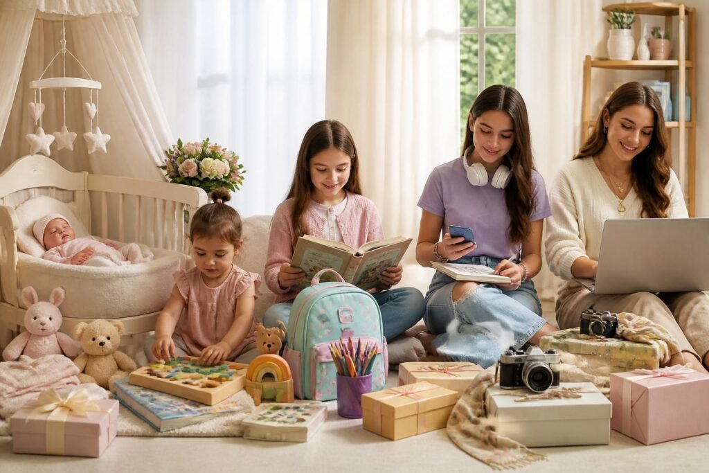 trouvez le cadeau parfait pour votre filleule, adapté à chaque étape de sa vie, de la naissance jusqu'à ses 18 ans.