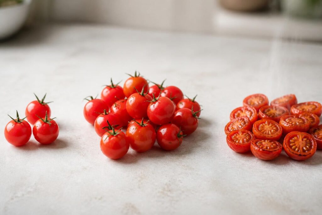 découvrez les calories de la tomate cerise ainsi que sa valeur nutritionnelle détaillée en fonction de la quantité consommée et du mode de cuisson.