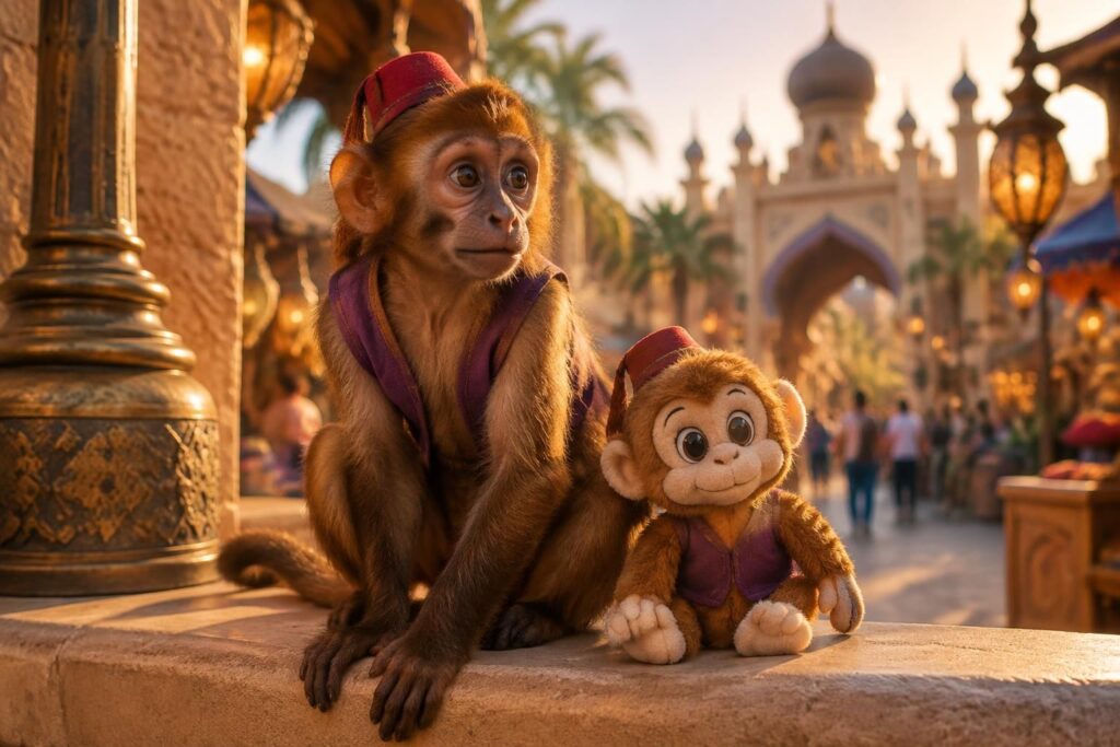 découvrez abu, le fidèle compagnon d’aladdin : où le rencontrer à disneyland, son rôle dans le film et comment choisir sa peluche.